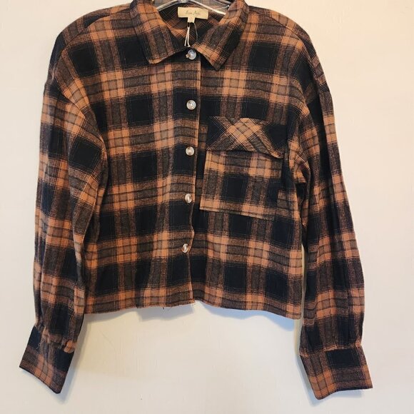 Love Notes Plaid Button Down Shirt Small New - Picture 1 of 4